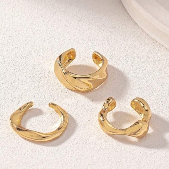 Gold 3pc Ear Cuffs - Picture 3 of 3